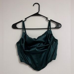 Silky green corset top by Urban Outfitters